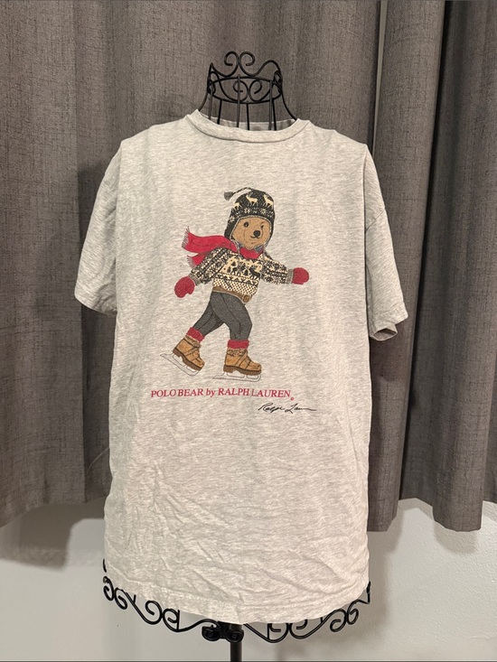Ralph Lauren Tops - Ralph Lauren Vintage Light Gray Polo Bear Tee